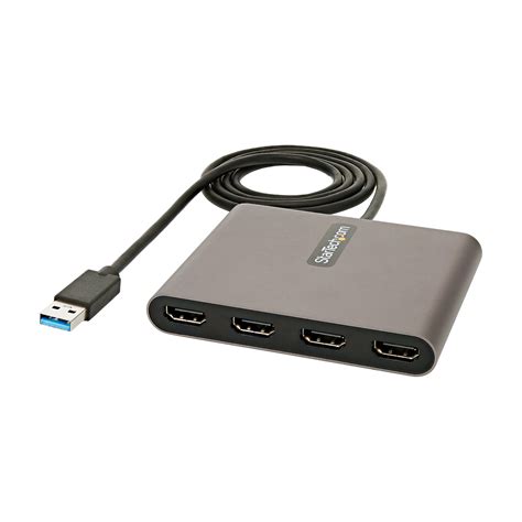 Buy StarTech.com USB 3.0 to 4x HDMI Adapter - External Video & Graphics Card - USB Type-A to ...