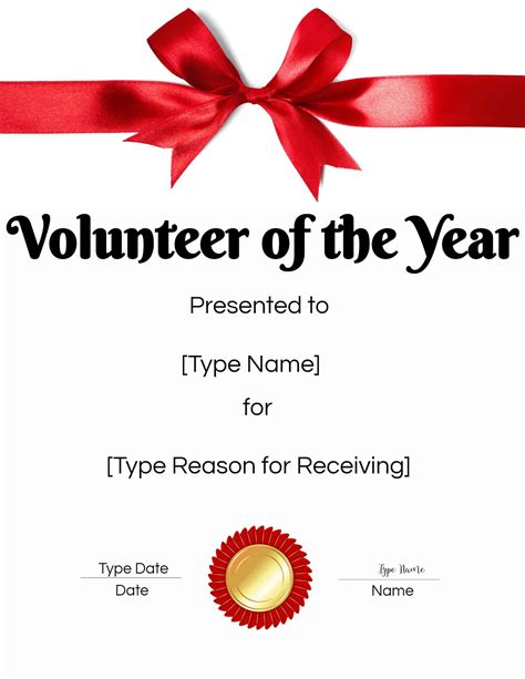 Volunteer Certificate Template