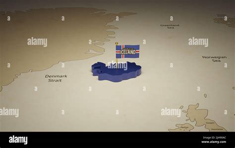 3d map of Iceland state Stock Photo - Alamy