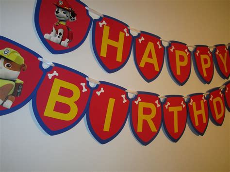 Paw Patrol Happy Birthday Banner Paw Patrol Birthday Party