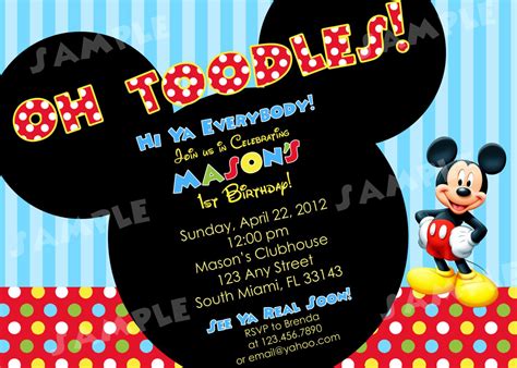 Free Printable Mickey Mouse Invitatons Birthday | Drevio Invitations Design