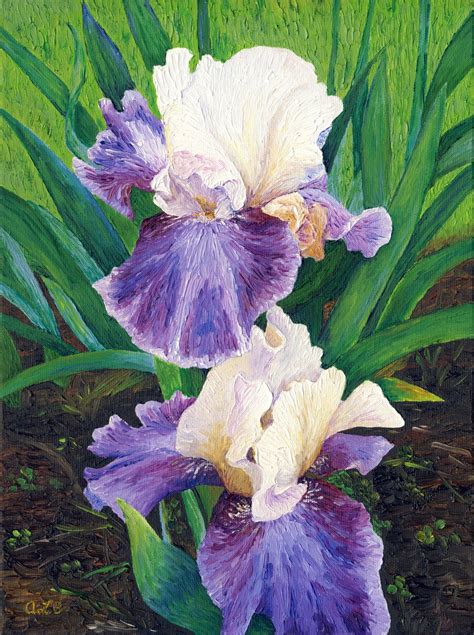 Audra's Oil Paintings: Irises III (2011), 9 x 12"