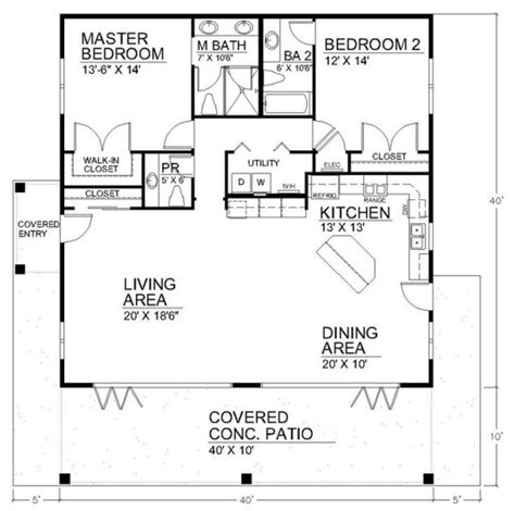 700 sq ft 2 bedroom floor plan | Open Floor House Plans by susanna ...