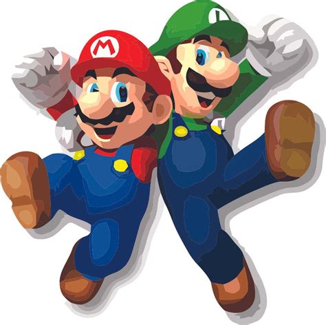 Buy Mario Luigi Brother Super Mario Bros Arcade Game Wall Sticker Art ...