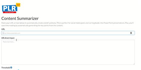 Content Summarizer Tool | PLR.me