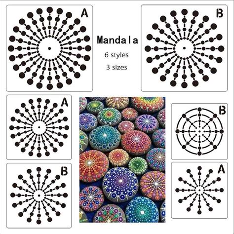 Mandala Dot Painting Templates Stencils for DIY Painting Art Painting Tools, Wall Art Painting ...