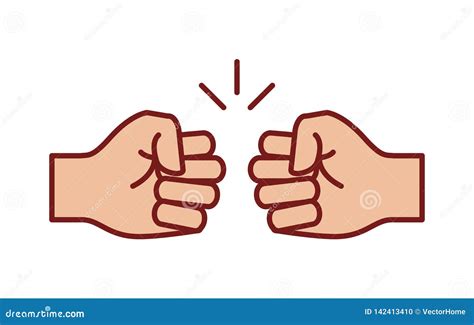 Fist Bump Icon, Vector on a White Background. Stock Vector - Illustration of friends, agreement ...