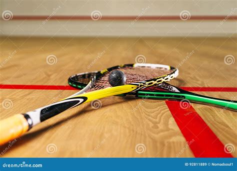 Squash Game Equipment Closeup View Stock Image - Image of court, closeup: 92811889