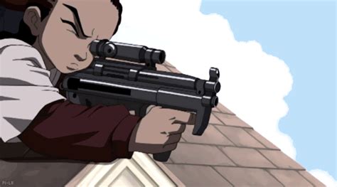 Riley And Huey Freeman With Guns