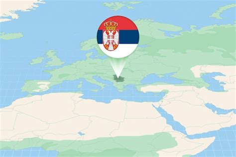 Premium Vector | Map illustration of serbia with the flag cartographic ...