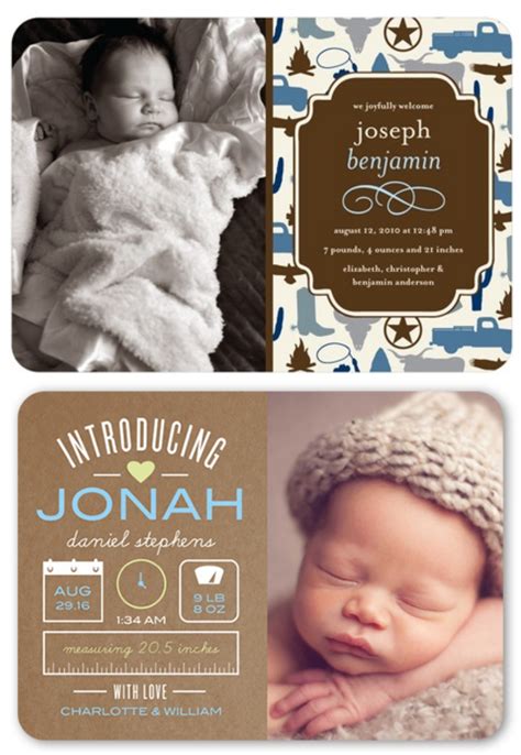 Rustic Baby Boy Birth Announcements - Rustic Baby Chic