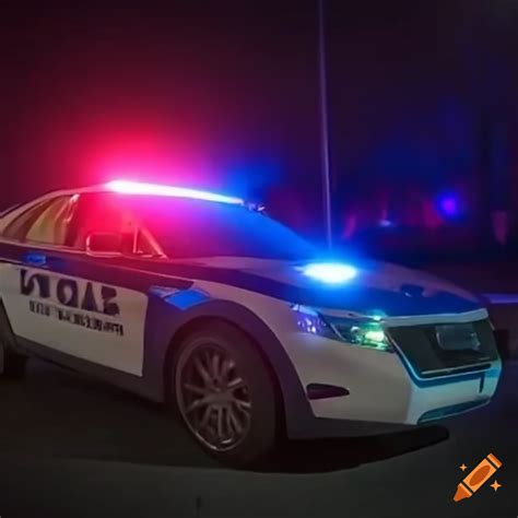 Buffalo and police cars in front of mountains on Craiyon