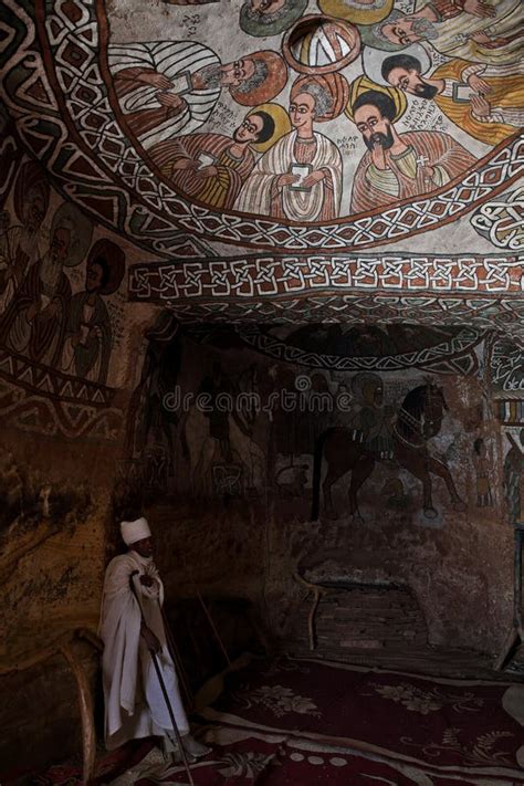 Christain Priest in Abuna Yemata Church in Ethiopia Editorial Stock Photo - Image of fresco ...