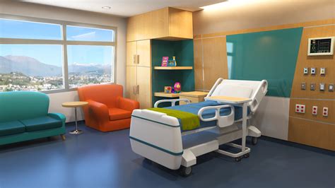 simple cartoon hospital room 3d ma