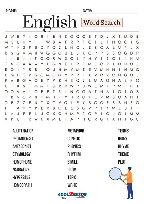 Printable English Word Search - Cool2bKids