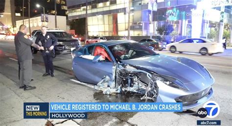 Michael B. Jordan survives car accident after crashing his Ferrari into ...