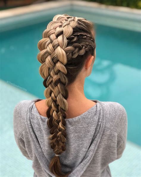 Braids By Brianna💕 在 Instagram 上发布：“Five strand braid + dutch braids 💞” | Boho hairstyles for ...