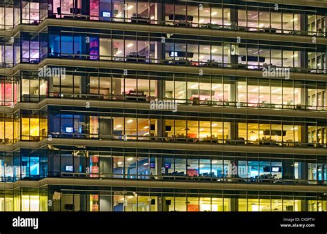 Empty Office Building at Night Stock Photo - Alamy