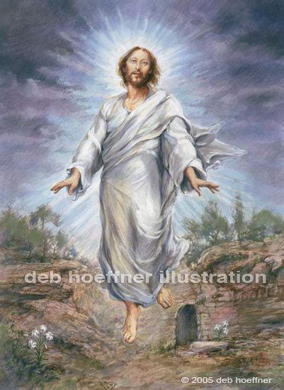 Risen Christ by deb hoeffner illustration in a contemporary spiritual ...