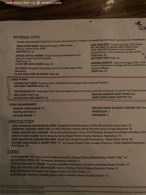 Menu at Castaway - Burbank steakhouse, Burbank