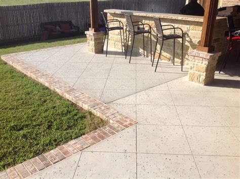 Rock Salt Finish Concrete w/Brick Border - Craftsman - Patio - Dallas - by Urban Oasis Outdoor ...