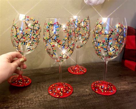 5+ Christmas Painted Wine Glasses - AudreySaleem