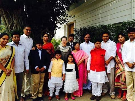 Caught on cam: KCR family with Sonia Gandhi