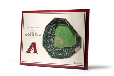 Arizona Diamondbacks 3W Wood Stadium Replica (5 Layer) — 3D WOOD MAPS ...