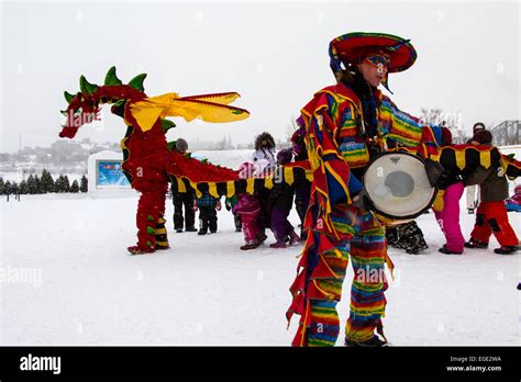 Winterlude Festival. Snowflake Kingdom Jacques Cartier Park Gatineau Quebec Canada Stock Photo ...