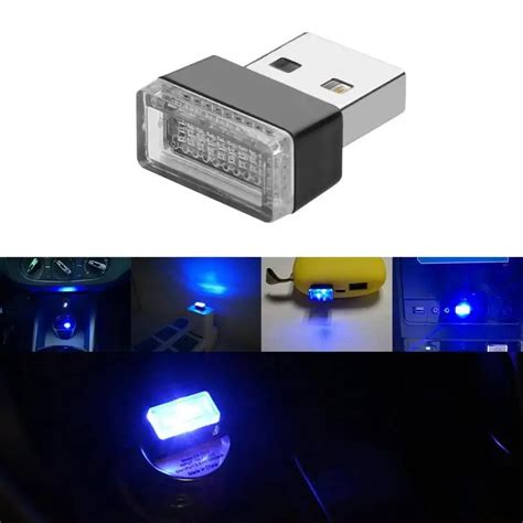 Car USB LED Cigarette Lighter Car Atmosphere Light Feet Lamp Decorative Lights Car Accessories ...