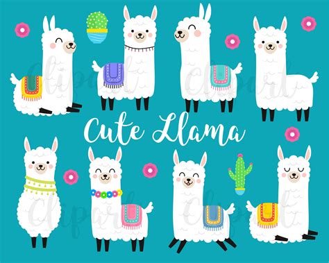Llama Clipart Cute Llama Clipart Cute Alpaca Clipart Set - Etsy Australia