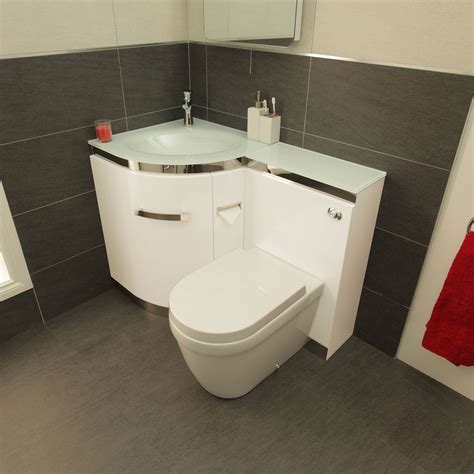 Left Hand Corner Combination Unit with Aurora Toilet & White Basin ...