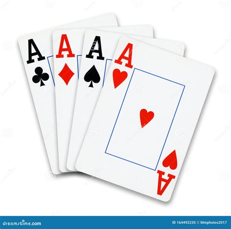 Four Playing Cards of Aces Isolated Stock Image - Image of color, risk ...