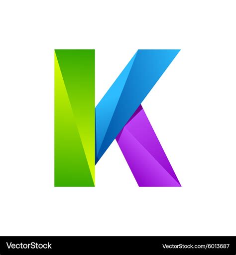 K letter one line colorful logo design template Vector Image