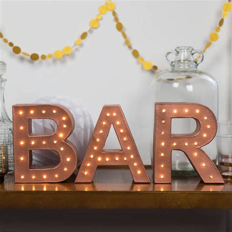 Handmade 'Bar' Letter Light Sign | Light letters, Light up bar sign, Light up signs