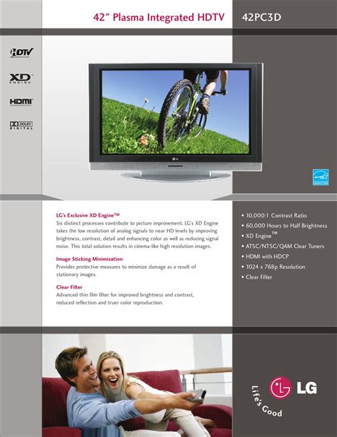 LG 42PC3D LCD TV SPECIFICATIONS | ManualsLib