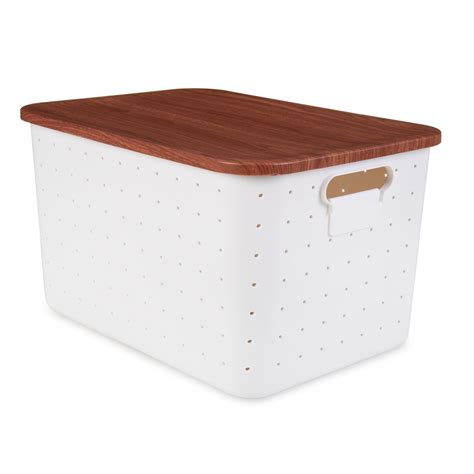 Pen+Gear Plastic Storage Box with Lid, Large, White - Walmart.com