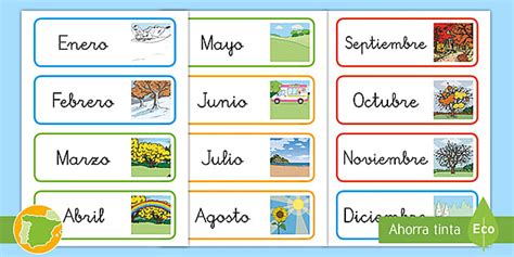 Tarjetas de vocabulario: Los meses del año (teacher made)