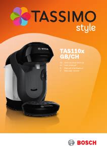 Manual Bosch TAS1103GB Tassimo Style Coffee Machine