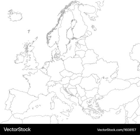 Outline europe map Royalty Free Vector Image - VectorStock