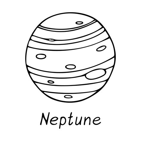 Doodle of Neptune isolated on white background. Hand drawn vector ...