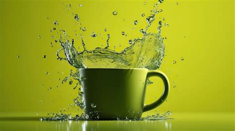 Premium AI Image | green tea splash green splash tea splash water ...