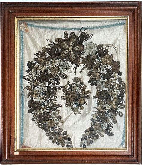 Victorian Mourning Hair Wreath In Shadow Box Remembrance Art ...