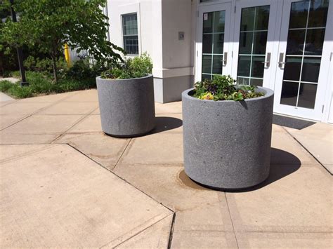 Round Concrete Planter W/ Toe Kick | Site Furnishings | Outdoor Planters