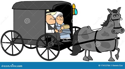 Amish Horse And Buggy Silhouette Vector Illustration | CartoonDealer ...