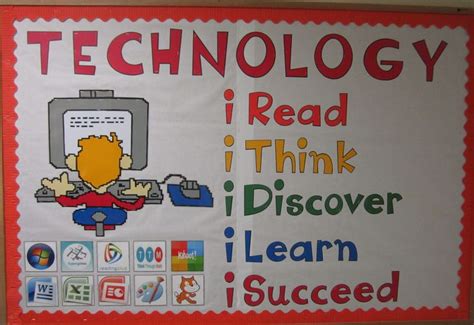 Technology bulletin board | Computer lab bulletin board ideas, School ...