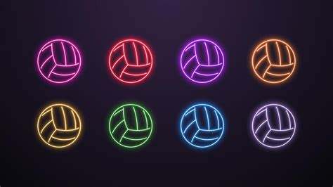 Premium Vector | A set of bright shiny icons of volleyball balls in the ...