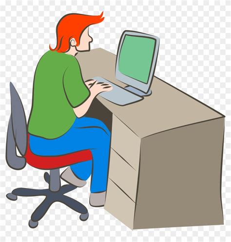 Computer People Cliparts - Person Using Computer - Free Transparent PNG ...