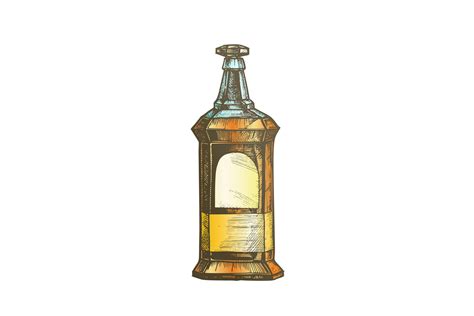 Color Rectangular Vintage Whisky Booze Bottle Vector By Pikepicture | TheHungryJPEG