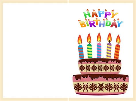 Printable Birthday Cake Card